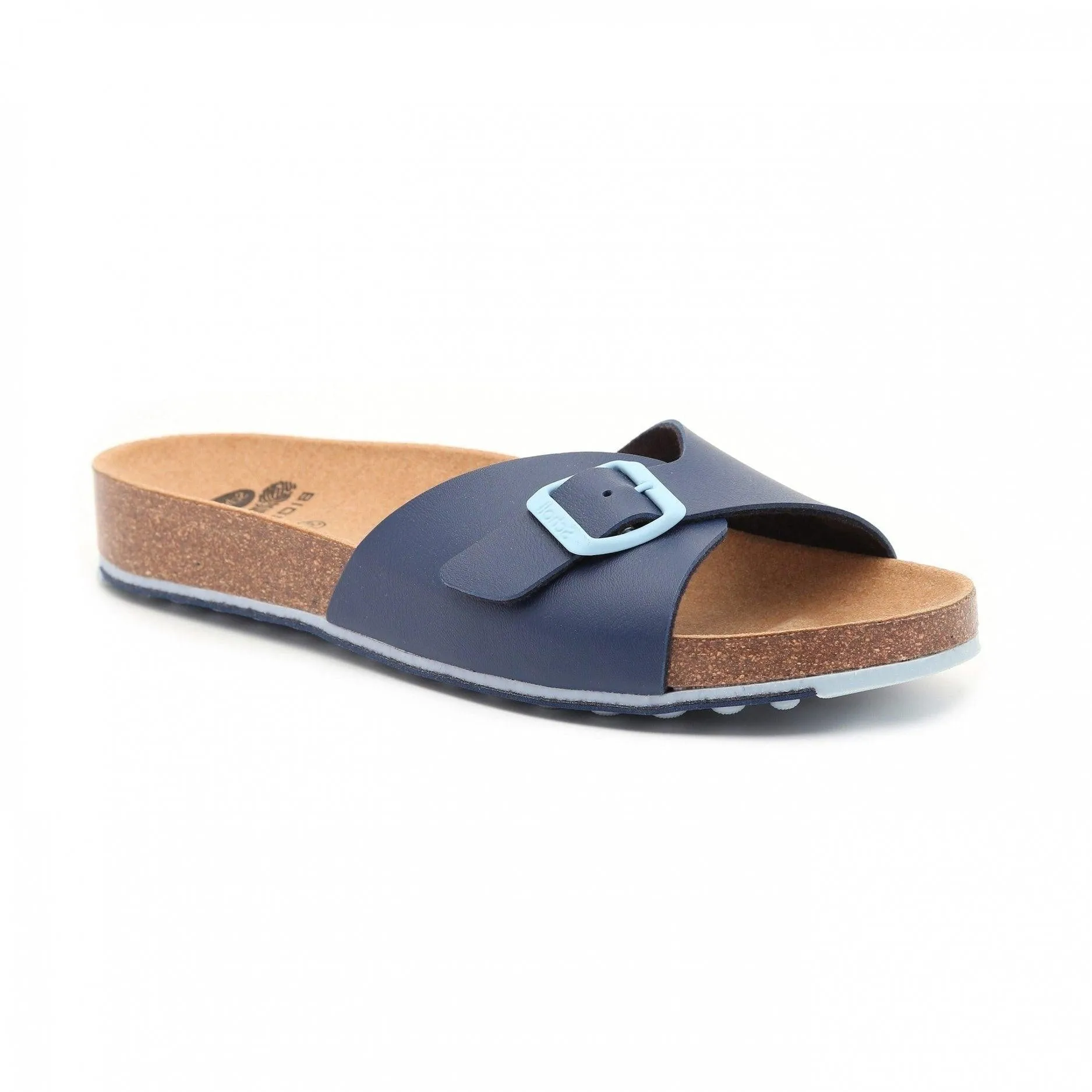 כפכף נשים עם רצועת אבזם עבה שול Scholl SCF27034 SPIKEY SS4,Navy blue