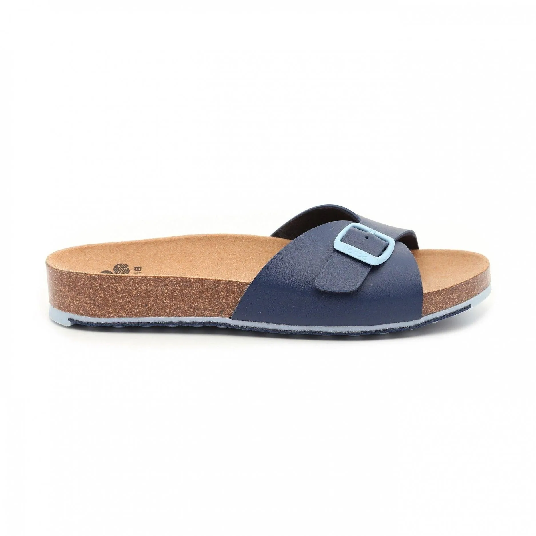 כפכף נשים עם רצועת אבזם עבה שול Scholl SCF27034 SPIKEY SS4,Navy blue