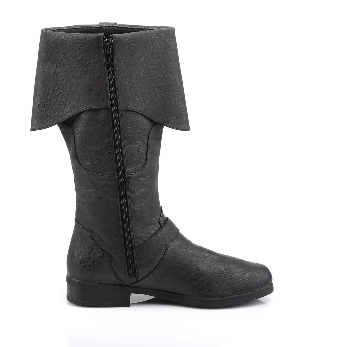 CARRIBEAN-299 Fancy Dress Costume Funtasma Men's Boots Black Distressed Pu