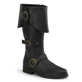 CARRIBEAN-299 Fancy Dress Costume Funtasma Men's Boots Black Distressed Pu