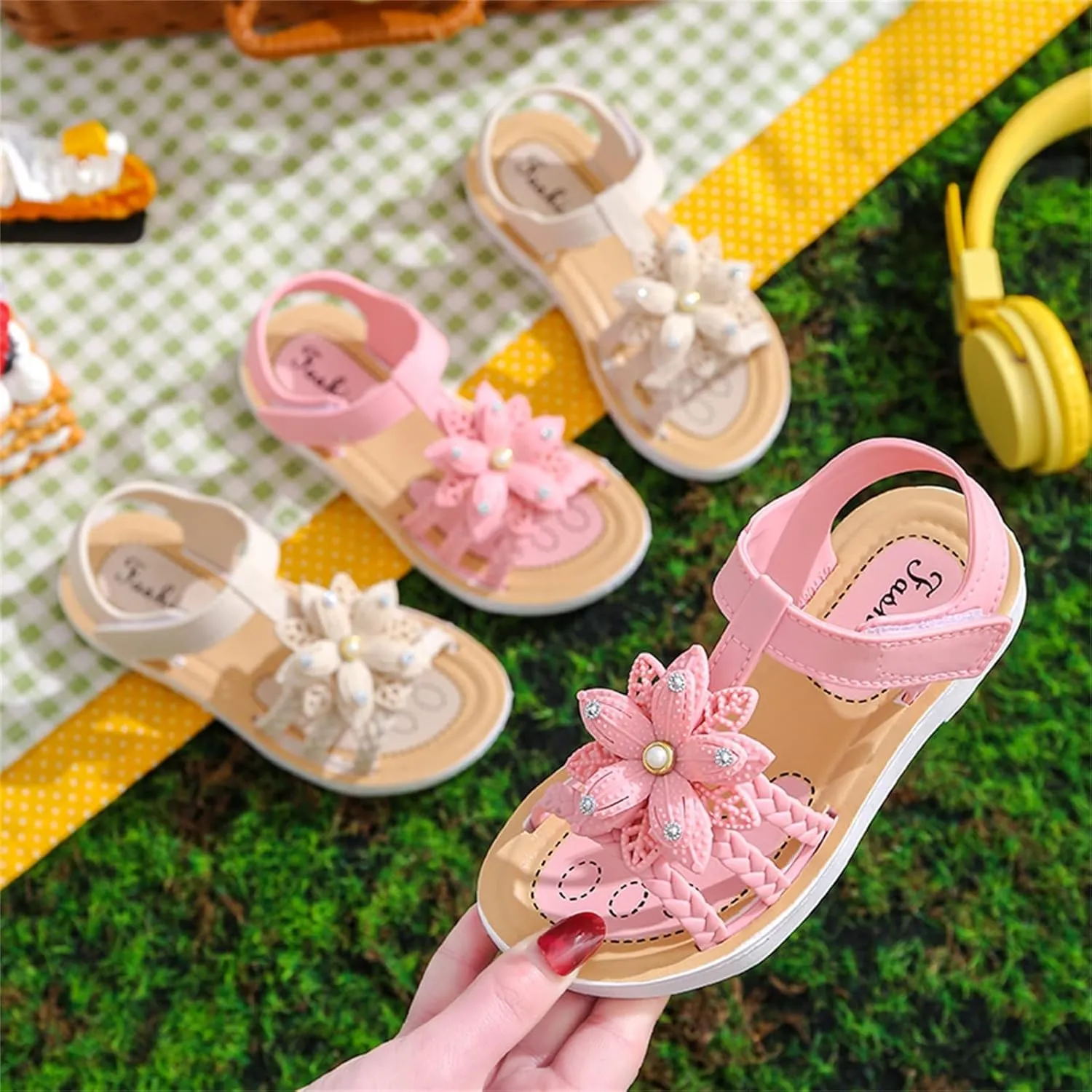 Children Sandals Soft Flat Shoes Fashion Comfortable Bow Soft Bottom Lightweight Baby Princess Sandals Cute Shoes (White, 12 Little Child)