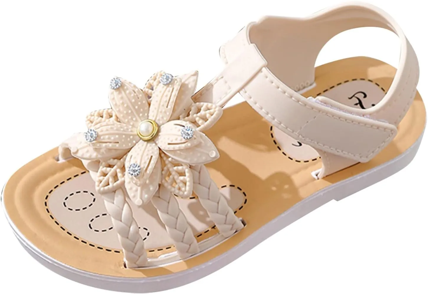 Children Sandals Soft Flat Shoes Fashion Comfortable Bow Soft Bottom Lightweight Baby Princess Sandals Cute Shoes (White, 12 Little Child)