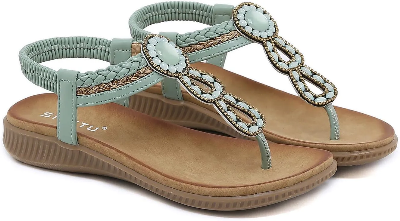 DKCHENH Comfort in Our Sandals Women Flat Shoes: Dressy Bohemian Flats, Shoes With Stylish Ankle Straps