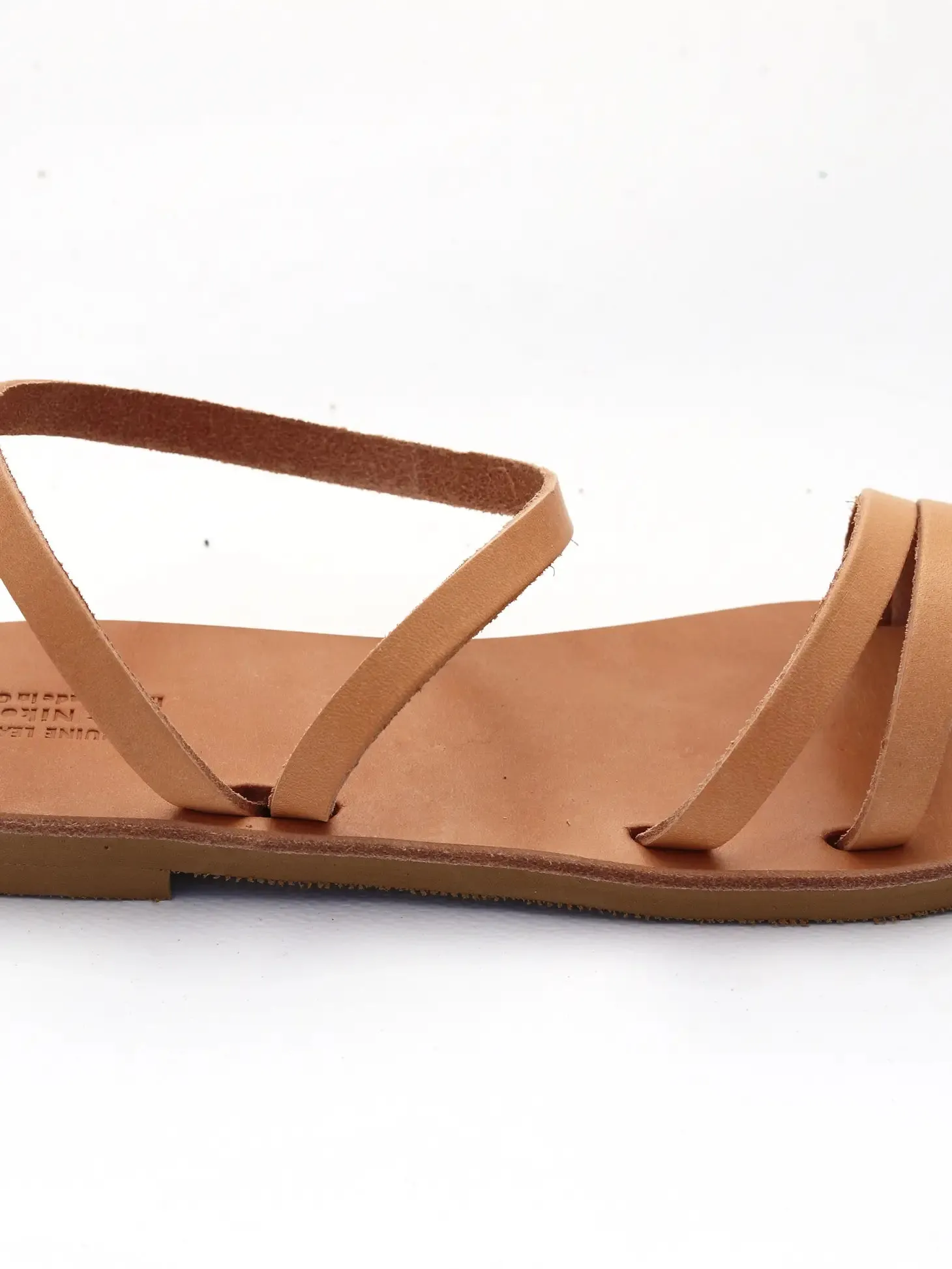 Forma Artisan Series : Ankle Wrap Greek Sandals (Natural Tan)