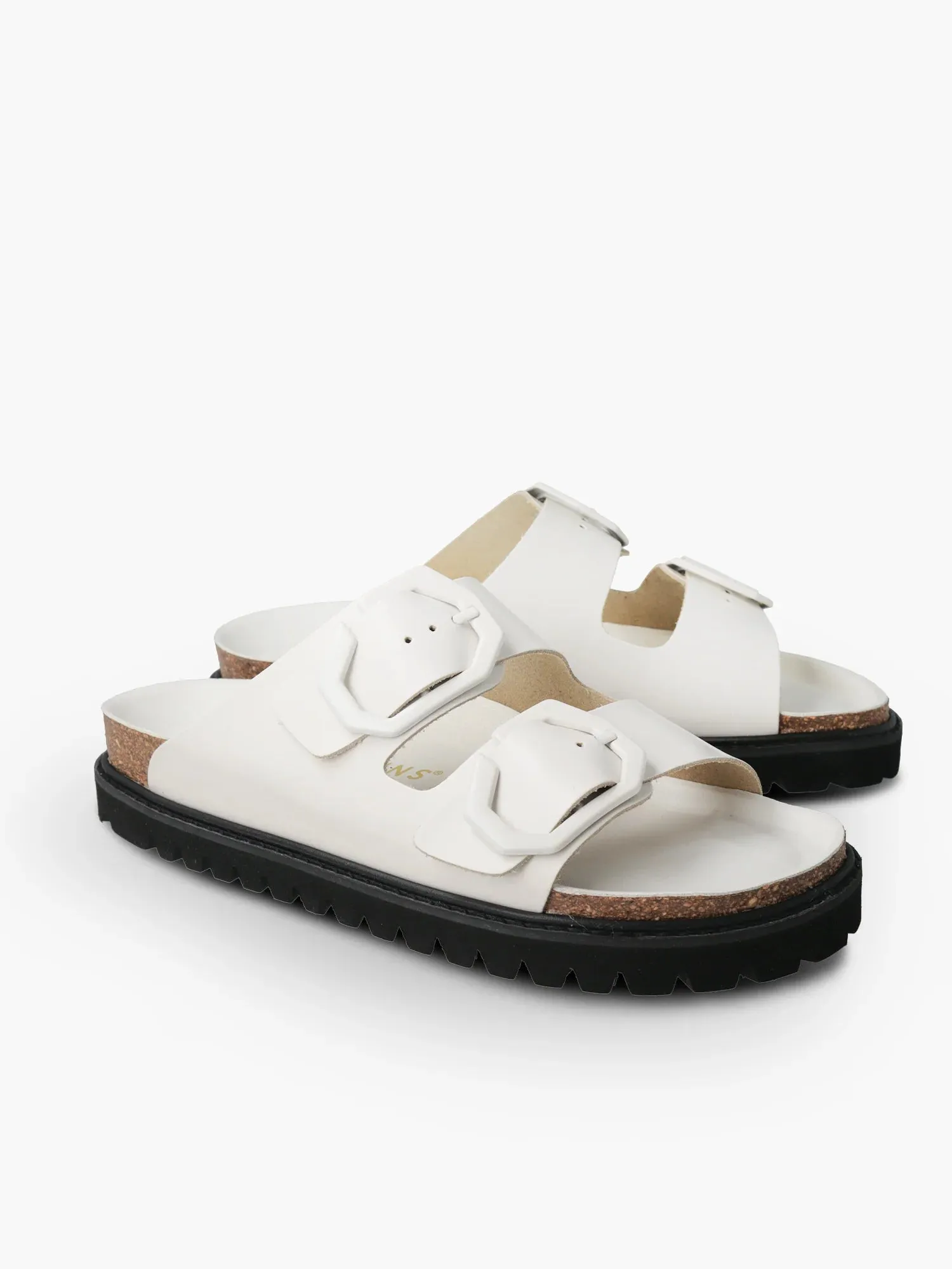 Genuins Galia in Off White Leather Slider