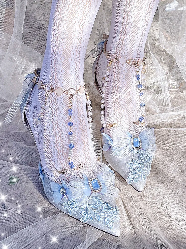 Hexagram~Mermaid~Plush Size Wedding Lolita Shoes
