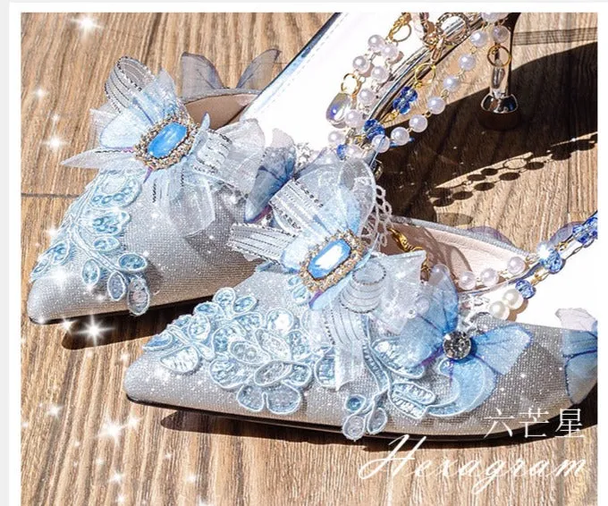 Hexagram~Mermaid~Plush Size Wedding Lolita Shoes