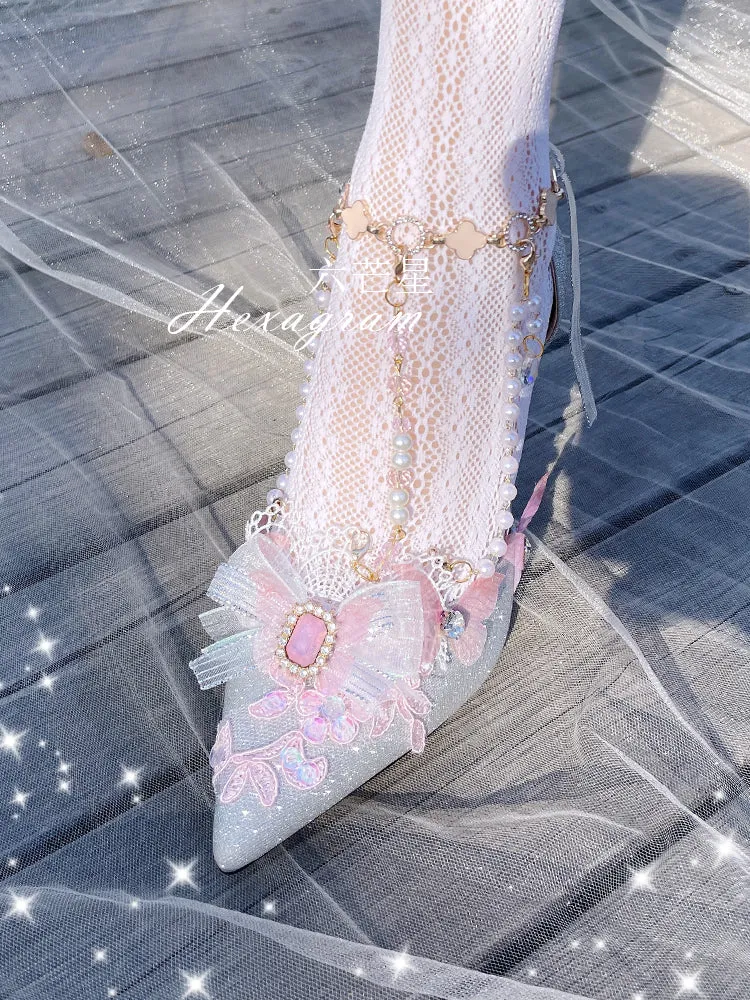 Hexagram~Mermaid~Plush Size Wedding Lolita Shoes
