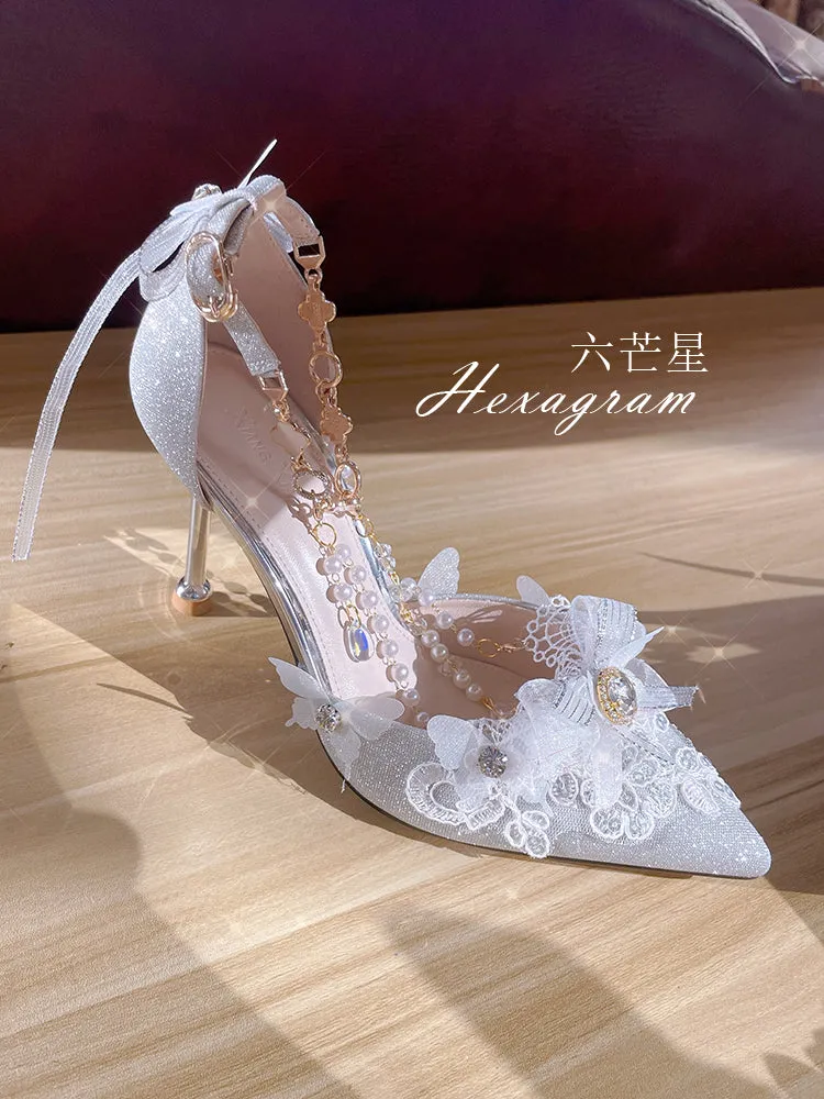 Hexagram~Mermaid~Plush Size Wedding Lolita Shoes