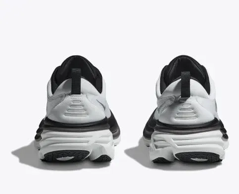 Hoka Men's Bondi 8 Running Shoes- White/ Black