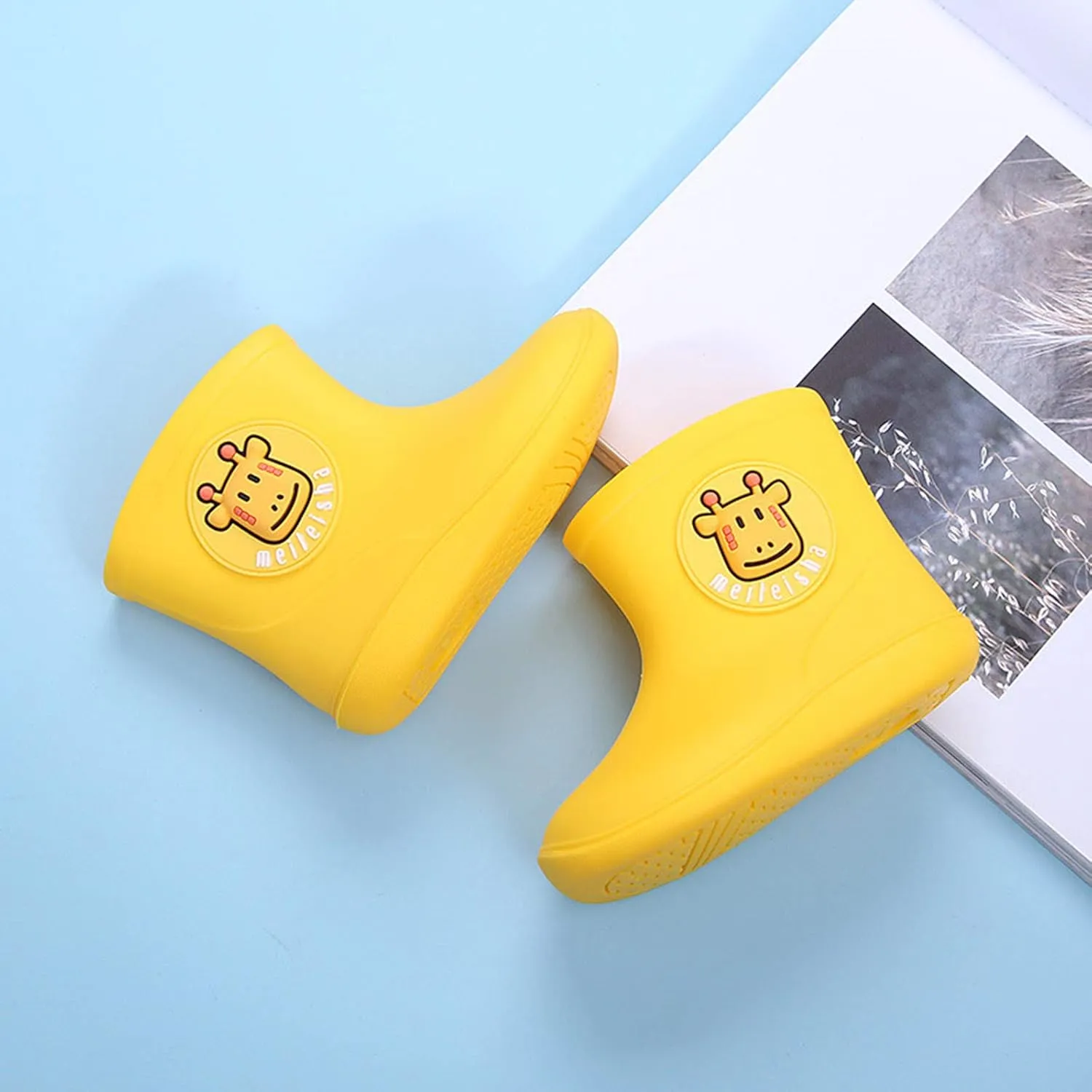 Kids Baby Boys Girls Rain Boots - Waterproof PVC Cartoon Durable Non-Slip Shoes for Spring & Fall