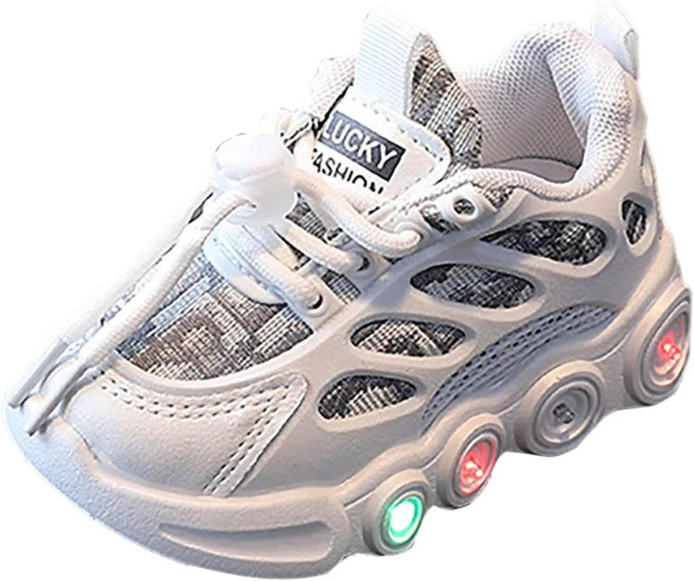 Kids LED Light Up Shoes Boys Flashing Lightweight Adjustable Strap Tennis Sneakers Toddler Sport Toddler Shoe Size 6