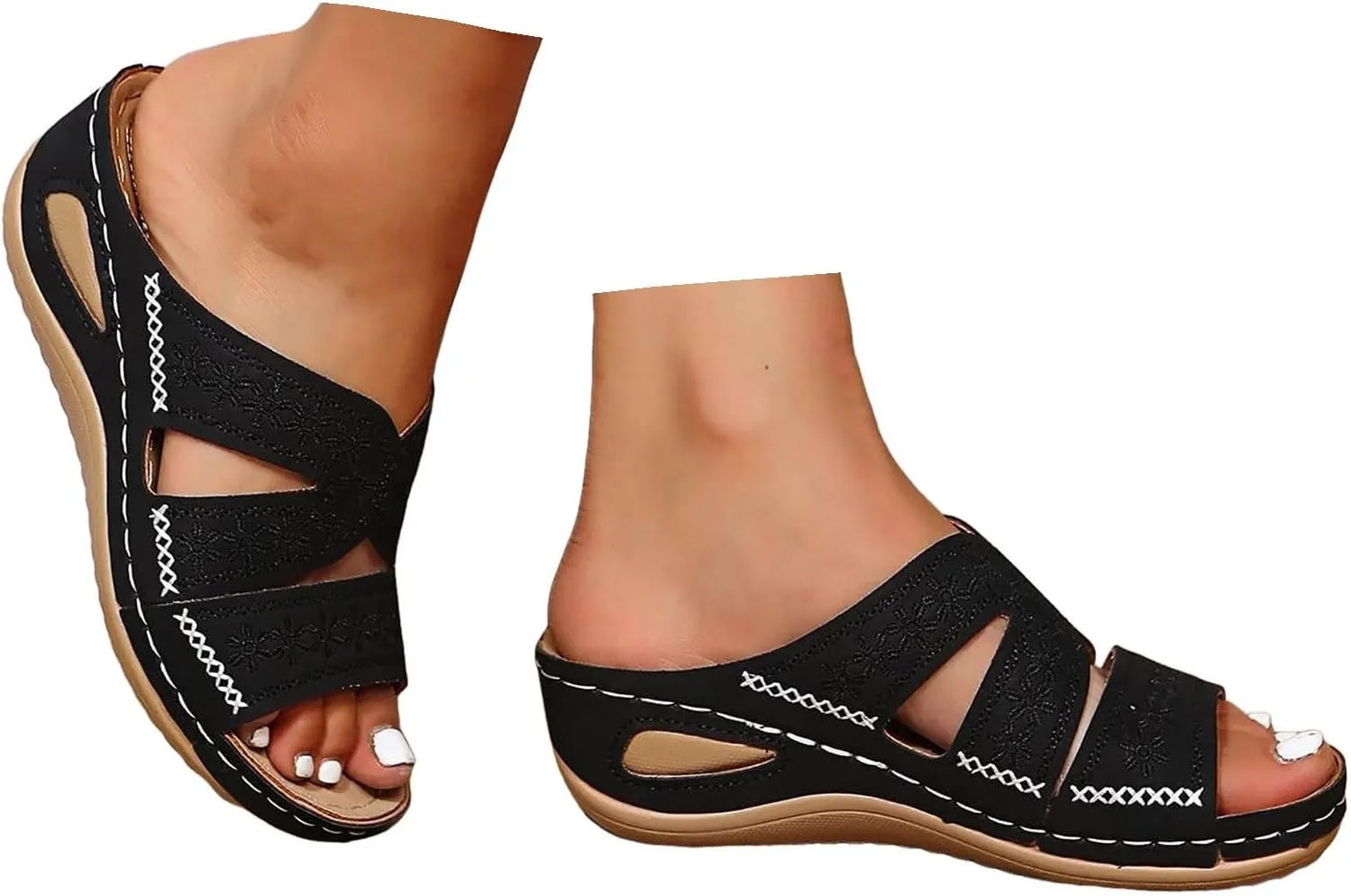Orthopedic Wedge Sandals for Women 2025, Women's Comfy Orthotic Sandals, Non Slip Summer Dressy Slides Arch Support