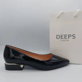 PASES BLACK PATENT CLASSIC SLIP ON FLAT SHOES