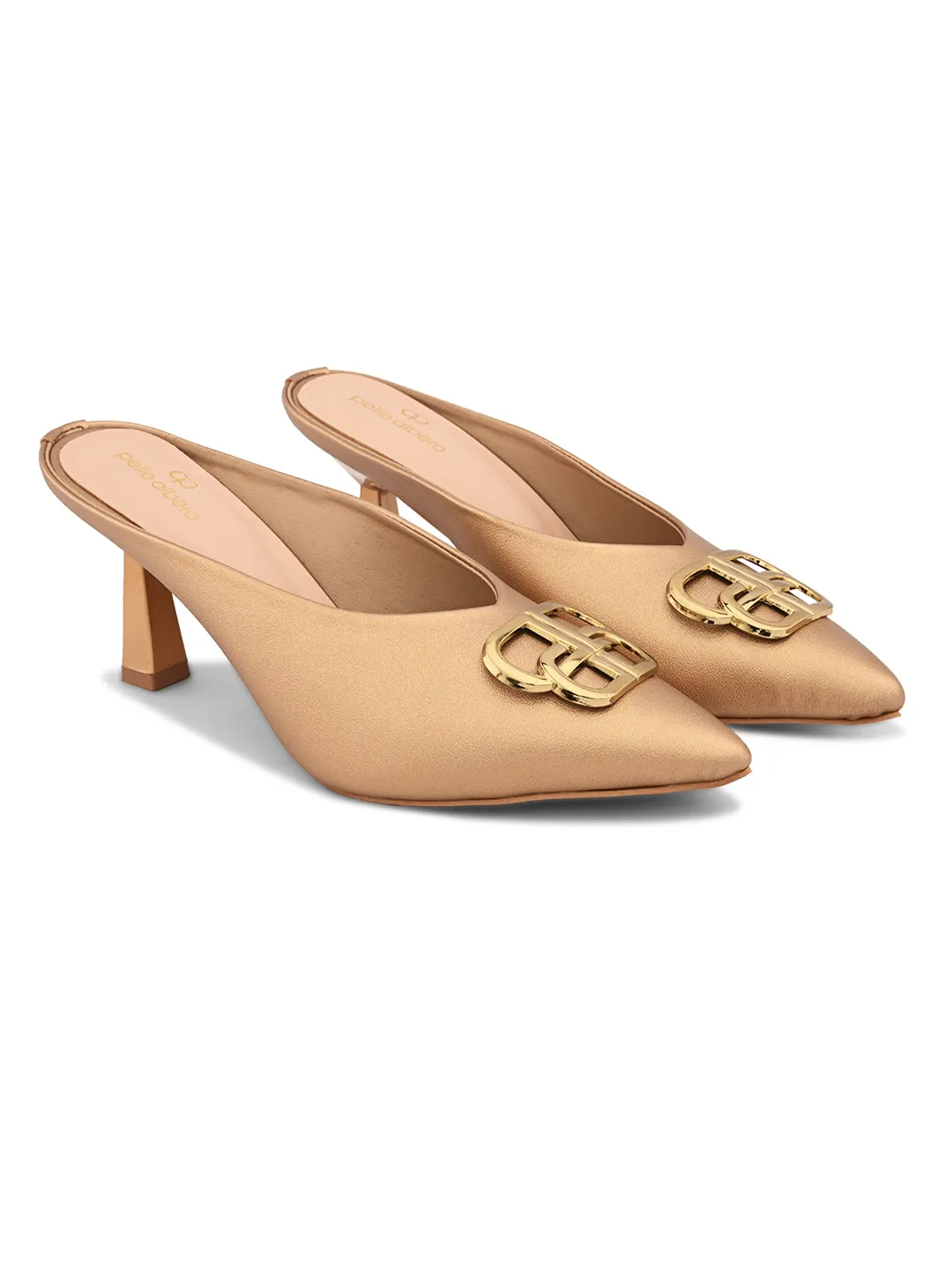 Pelle Albero Women Antic Color Kitten Heel Mules