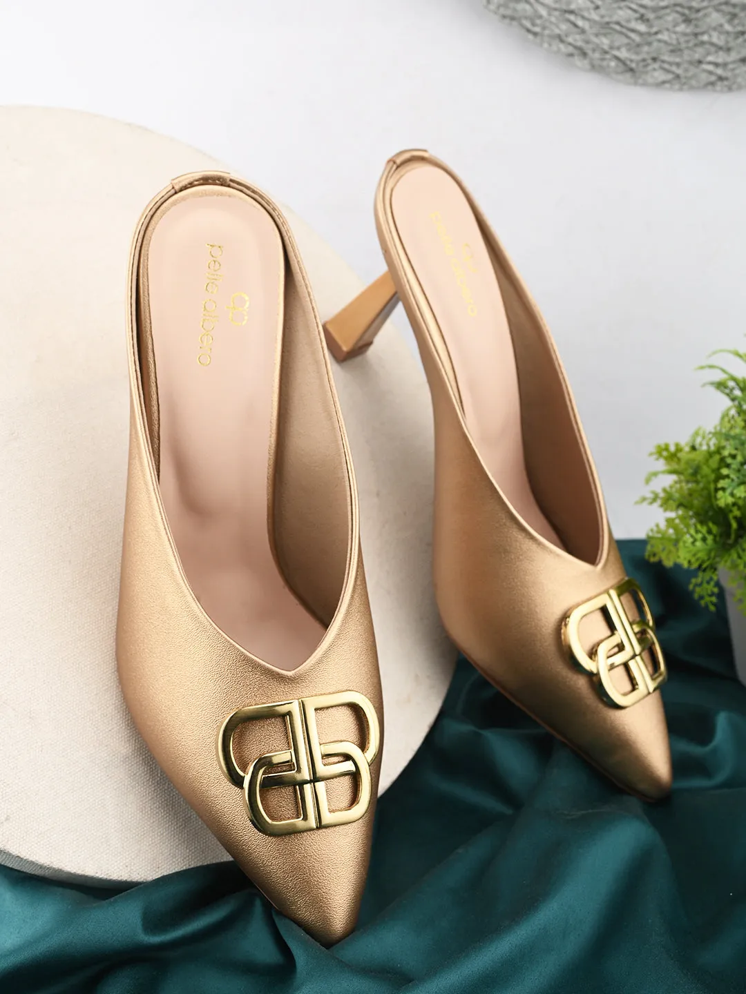 Pelle Albero Women Antic Color Kitten Heel Mules