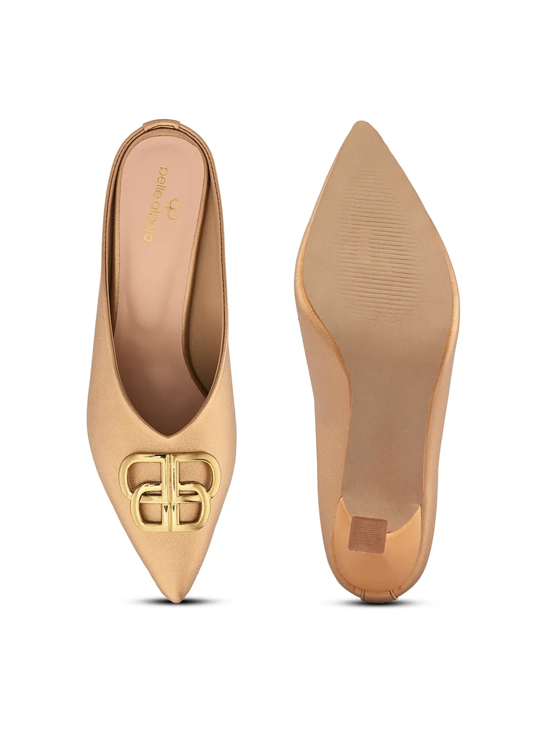 Pelle Albero Women Antic Color Kitten Heel Mules