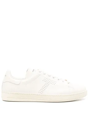 Perforated-Logo Leather Sneakers