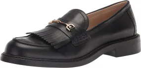 Sam Edelman Cammi Black Leather Almond Toe Slip On Buckle Accent Classic Loafers