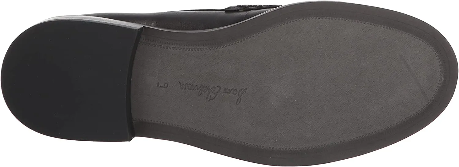 Sam Edelman Cammi Black Leather Almond Toe Slip On Buckle Accent Classic Loafers
