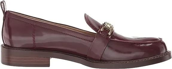 Sam Edelman Christy Syrah Rounded Toe Block Heel Slip On Leather Dress Loafers