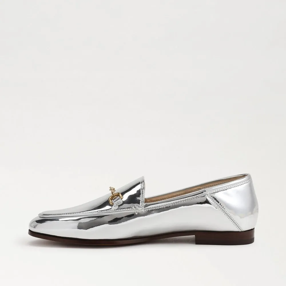 Sam Edelman Loraine Soft Silver Almond Toe Slip On Classic Vamp Loafers Shoes
