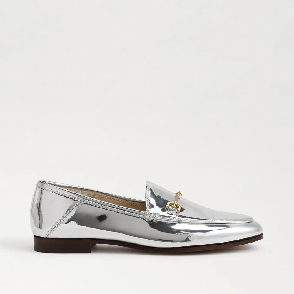 Sam Edelman Loraine Soft Silver Almond Toe Slip On Classic Vamp Loafers Shoes