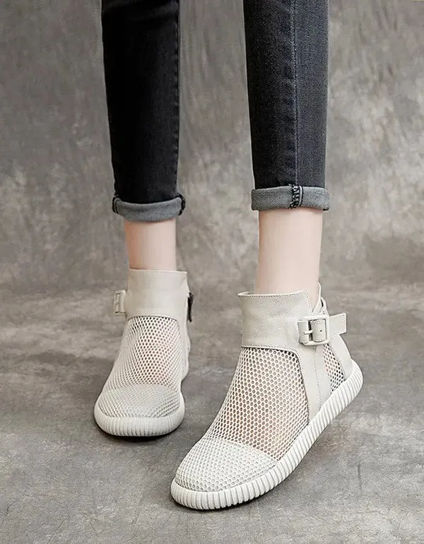 Soft Leather Mesh Sandals Boots
