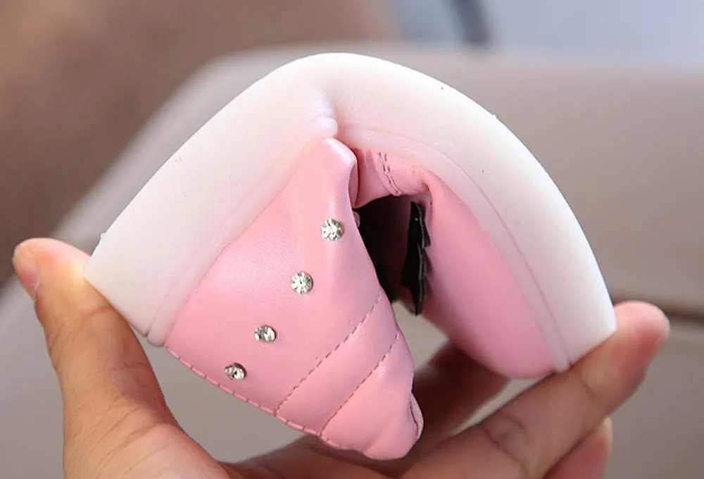 Toddler Baby Light Up Sneakers LED Baby Boots Infant Sport Luminous Girls Kids Shoes Bowknot Baby Flashing Sneakers