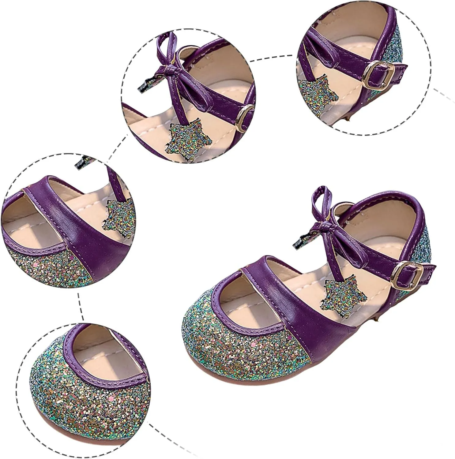 Toddler Girl Sandals Girls Princess Shoes Little Girl Glitter Soft Sole Fashion Bow Star Crystal Shoes