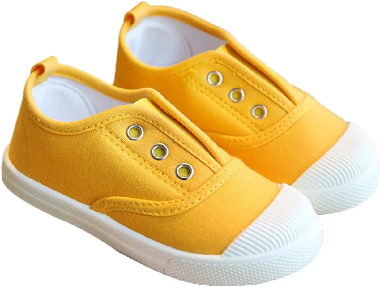Toddler Girls Boys T-Strap Canvas Sneakers Classical Comfortable Cotton Flat Non-Slip Casual Walking Shoes