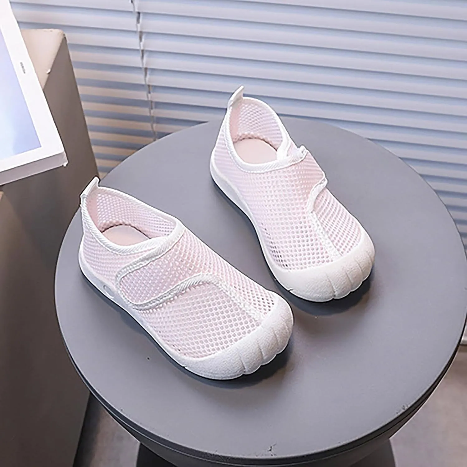 Toddler Water Shoes Anti Kick Kids Mesh Soft Barefoot Beach Solid Color Surfing Yoga Adjustable Sandals Slippers