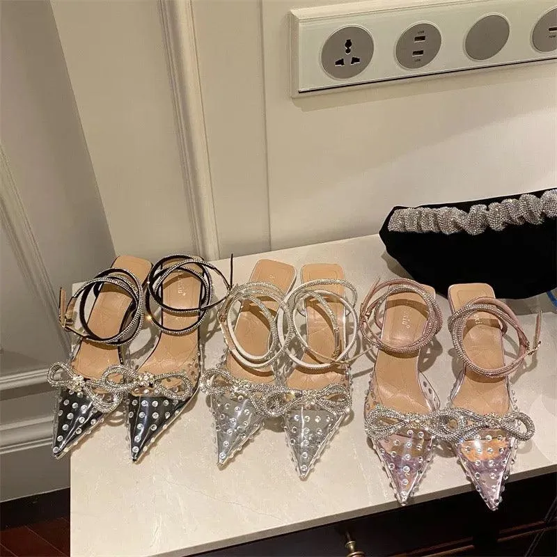 Transparent Embellished Princess Heels