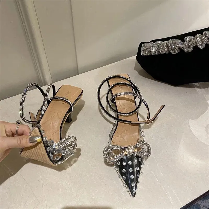 Transparent Embellished Princess Heels