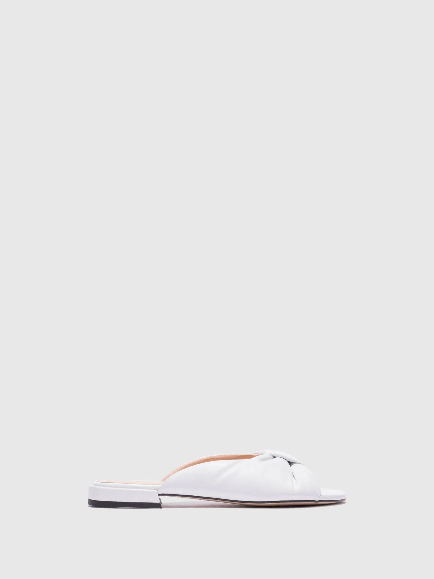 White Open Toe Mules