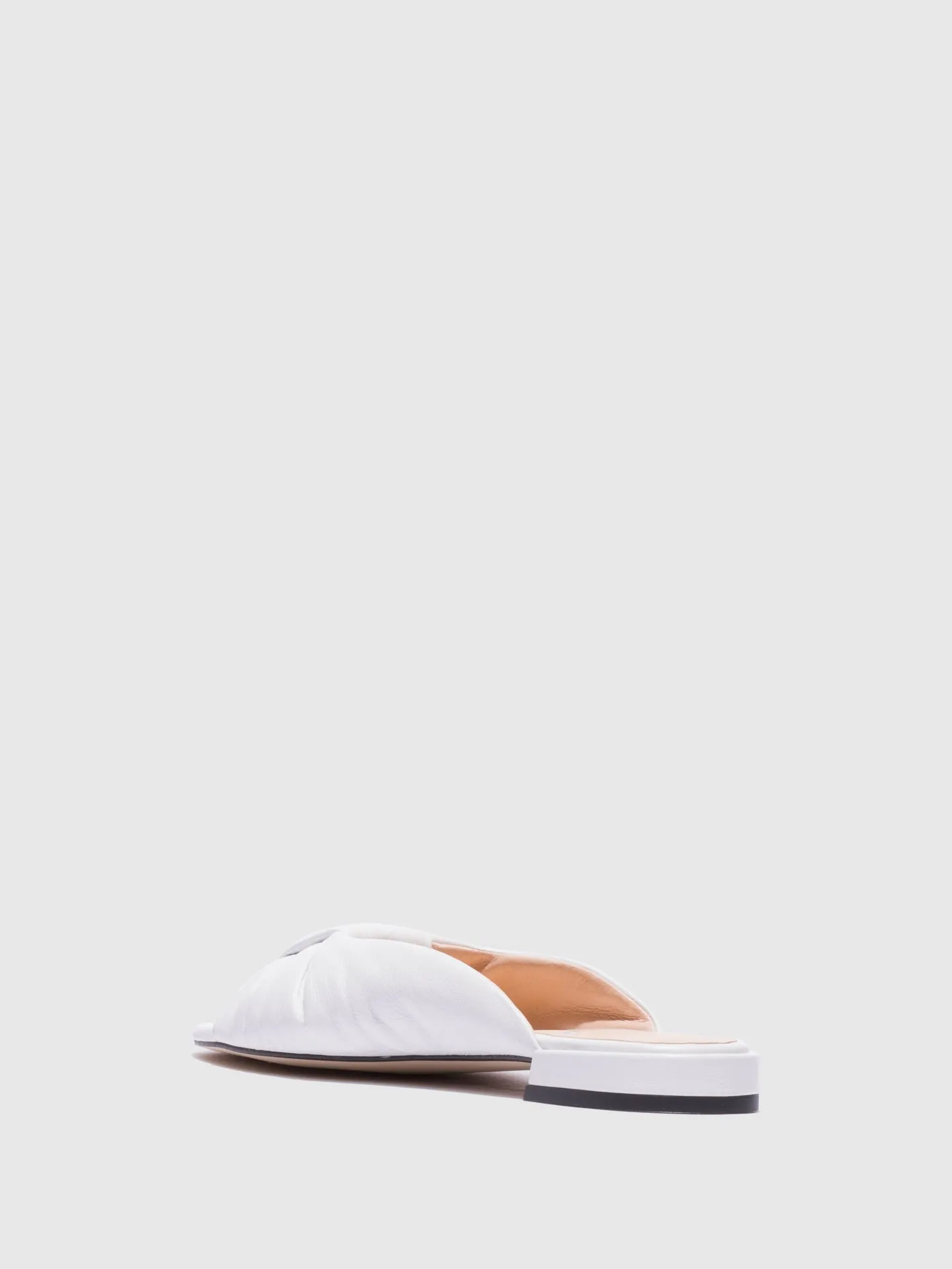 White Open Toe Mules