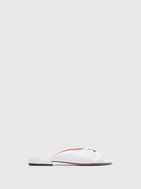 White Open Toe Mules