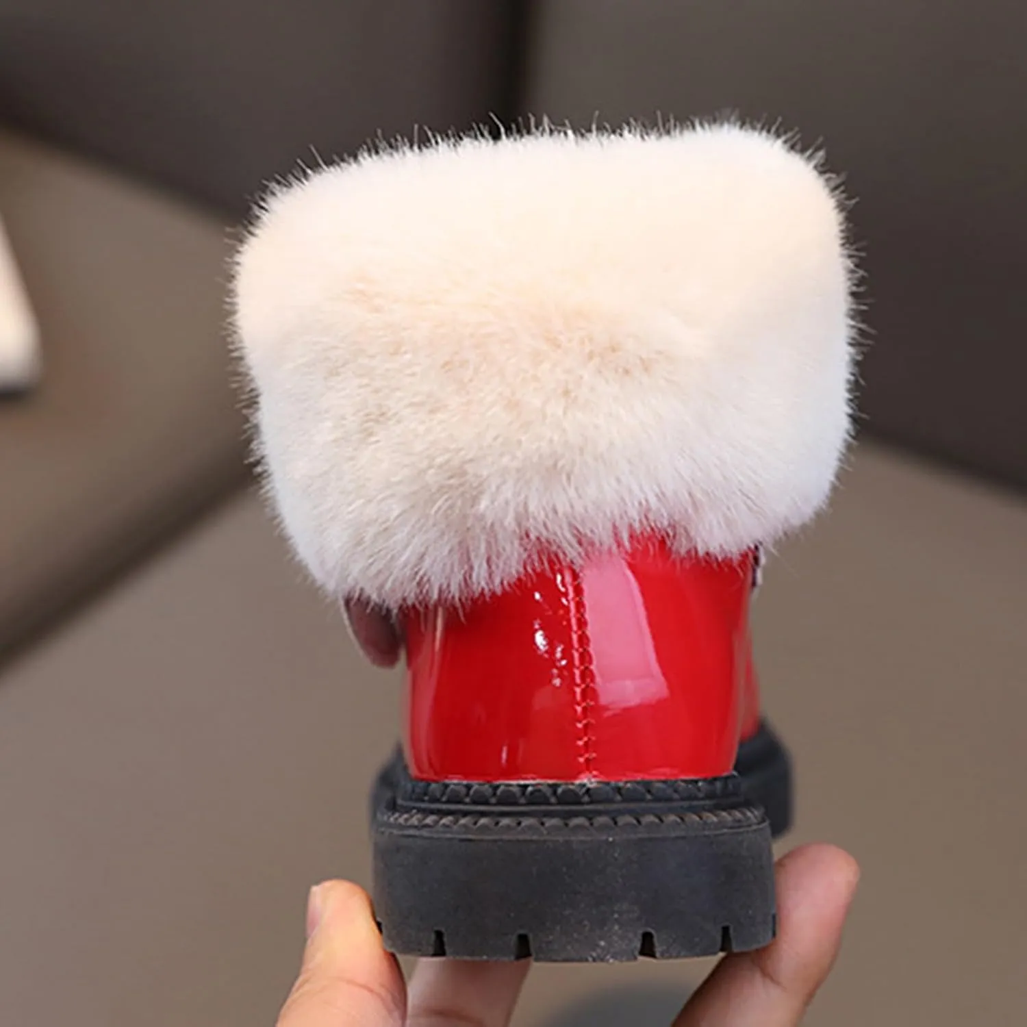 Winter Boots for Girls Snow Warm Shoes Cozy Fuzzy Non-Slip Comfy Cute Durable Outdoor Princess Faux Fur Lined Booties