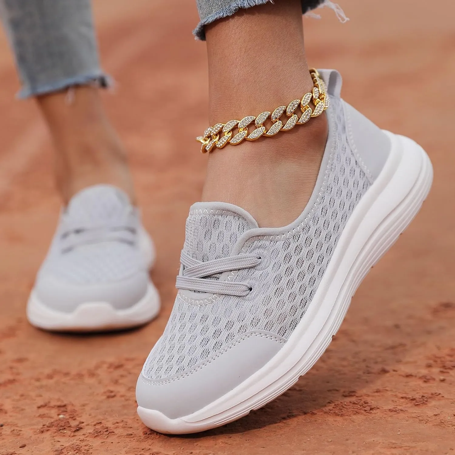 Women Shoes Soft Soled Mesh Casual Shoes Low Top Flat Soled Walking Shoes Sneaker Boots for Women Size 11