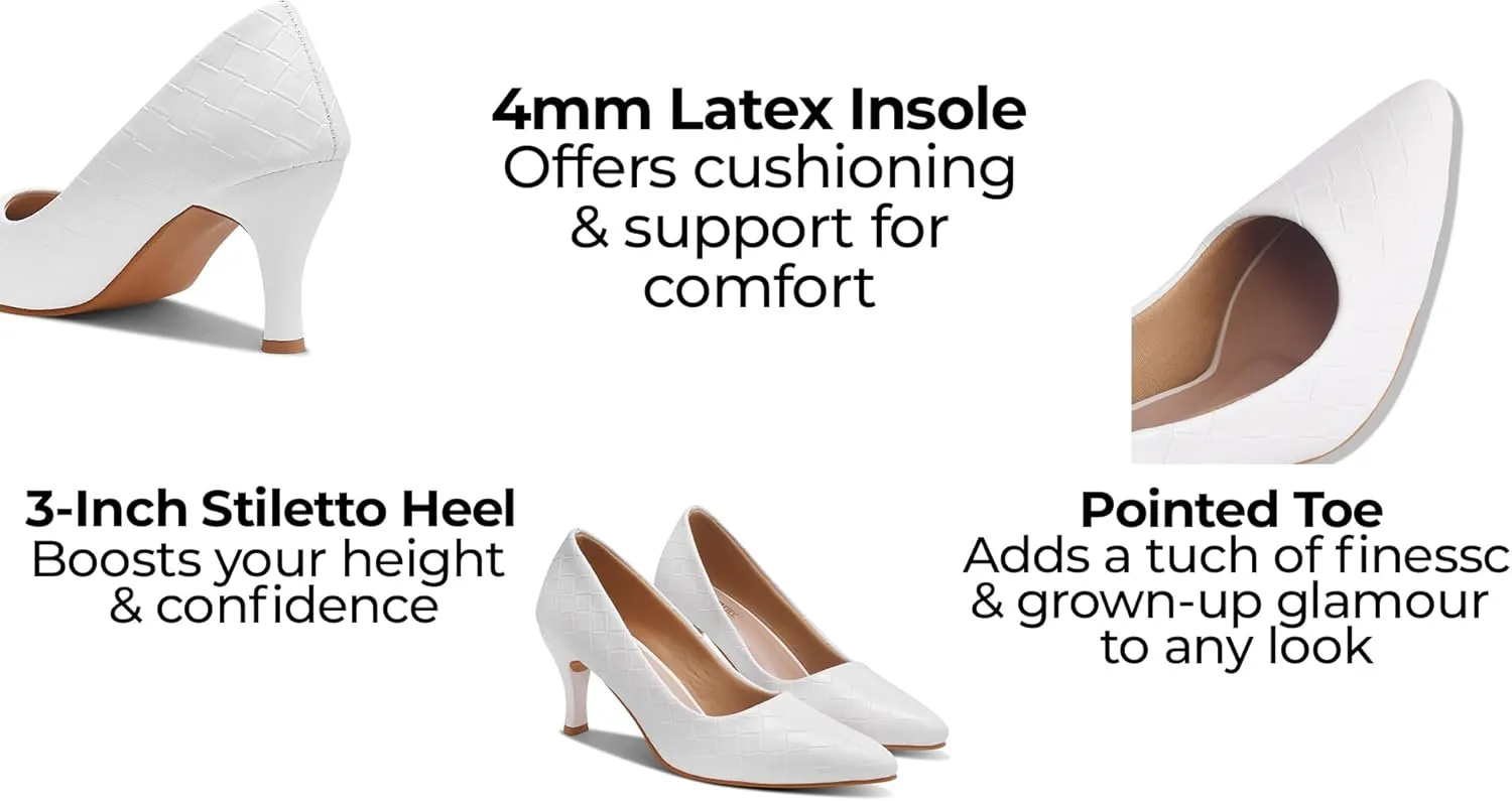 Womens Classic Black Heels  Pointed Toe High Heel Pump  Elegant Stiletto Heels for Office, Party, or Evening Wear