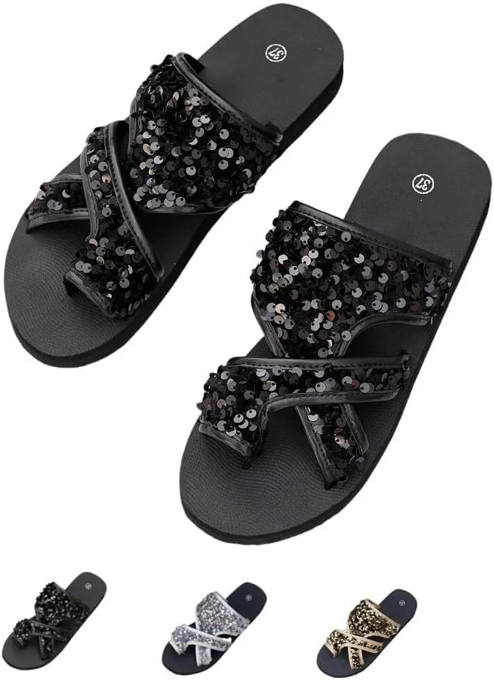 Women's Comfortable Breathable Mesh Flip Flops,Non Slip Summer Flats Beach Sandals,Stylish Hollow Beach Walking Flip Flop Heels