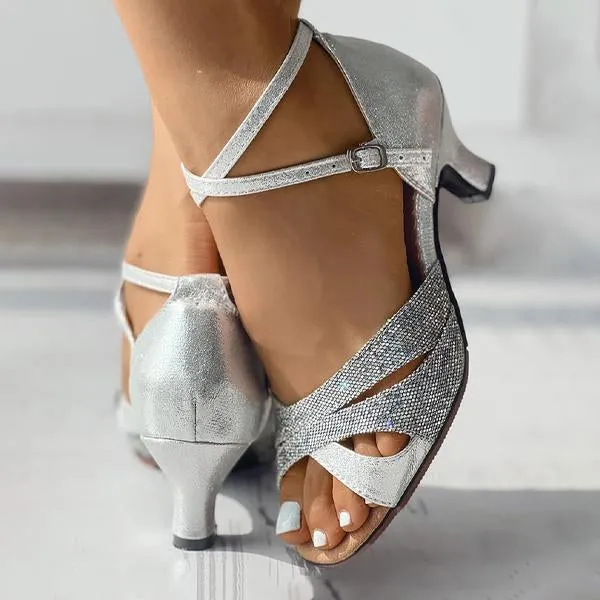 Women's Elegant Mid Heel Soft Dancing Shoes 41850620C