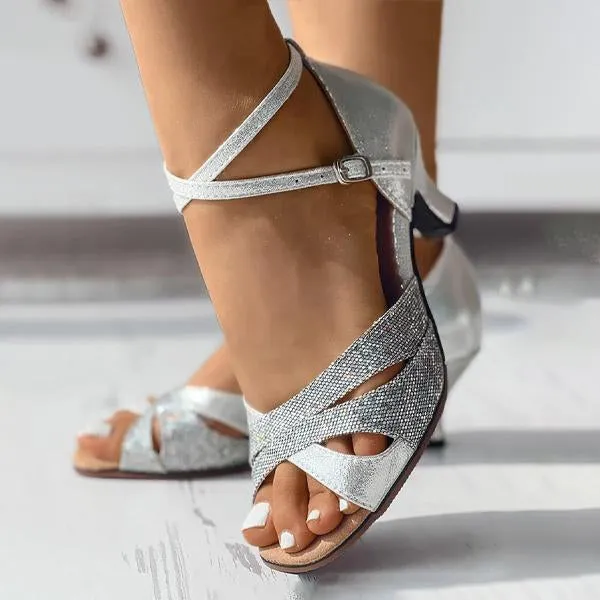 Women's Elegant Mid Heel Soft Dancing Shoes 41850620C