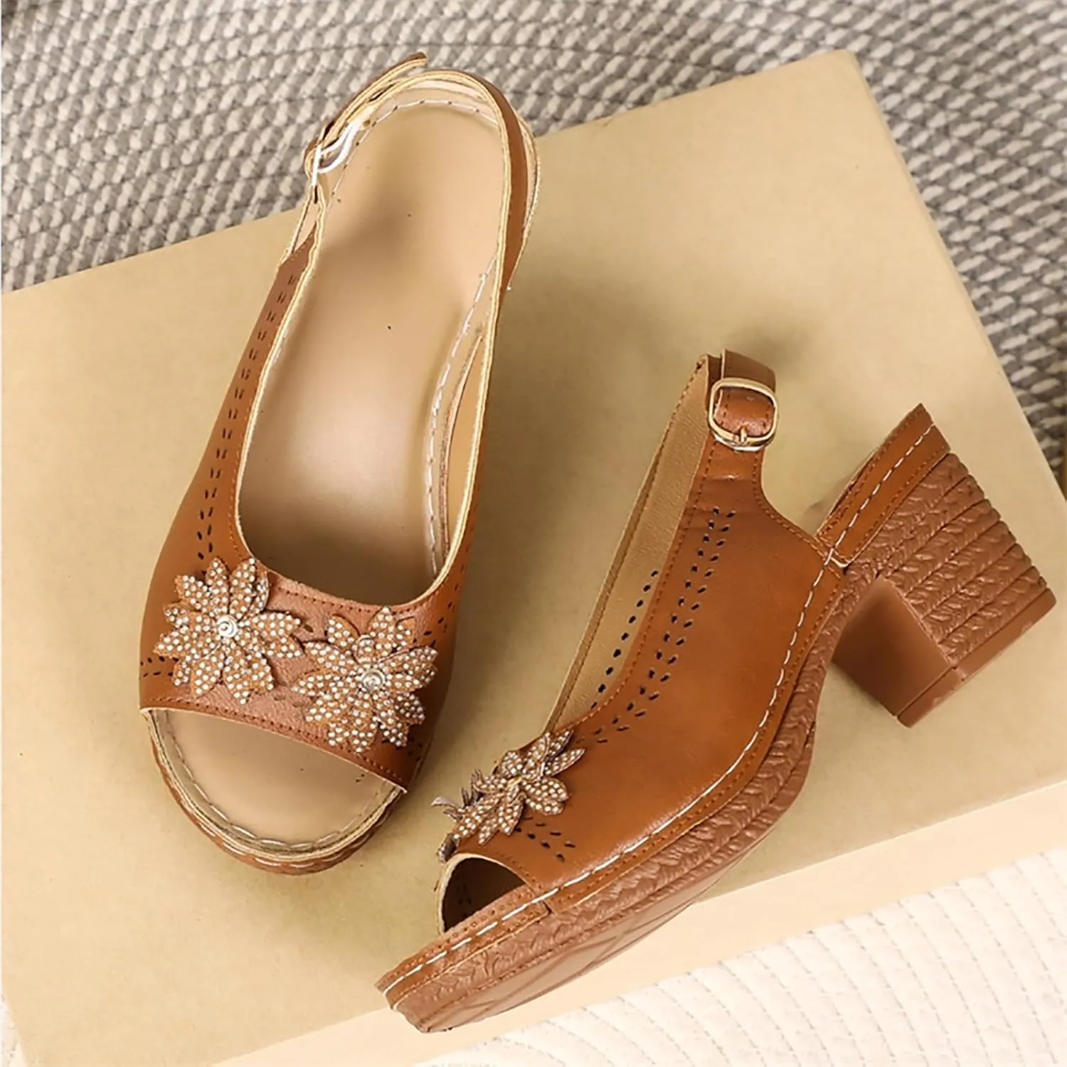 Women's Wedge Sandals Summer Platform Fish Toe Open Heel Comfortable Casual Beach Walking Shoes for Dressy