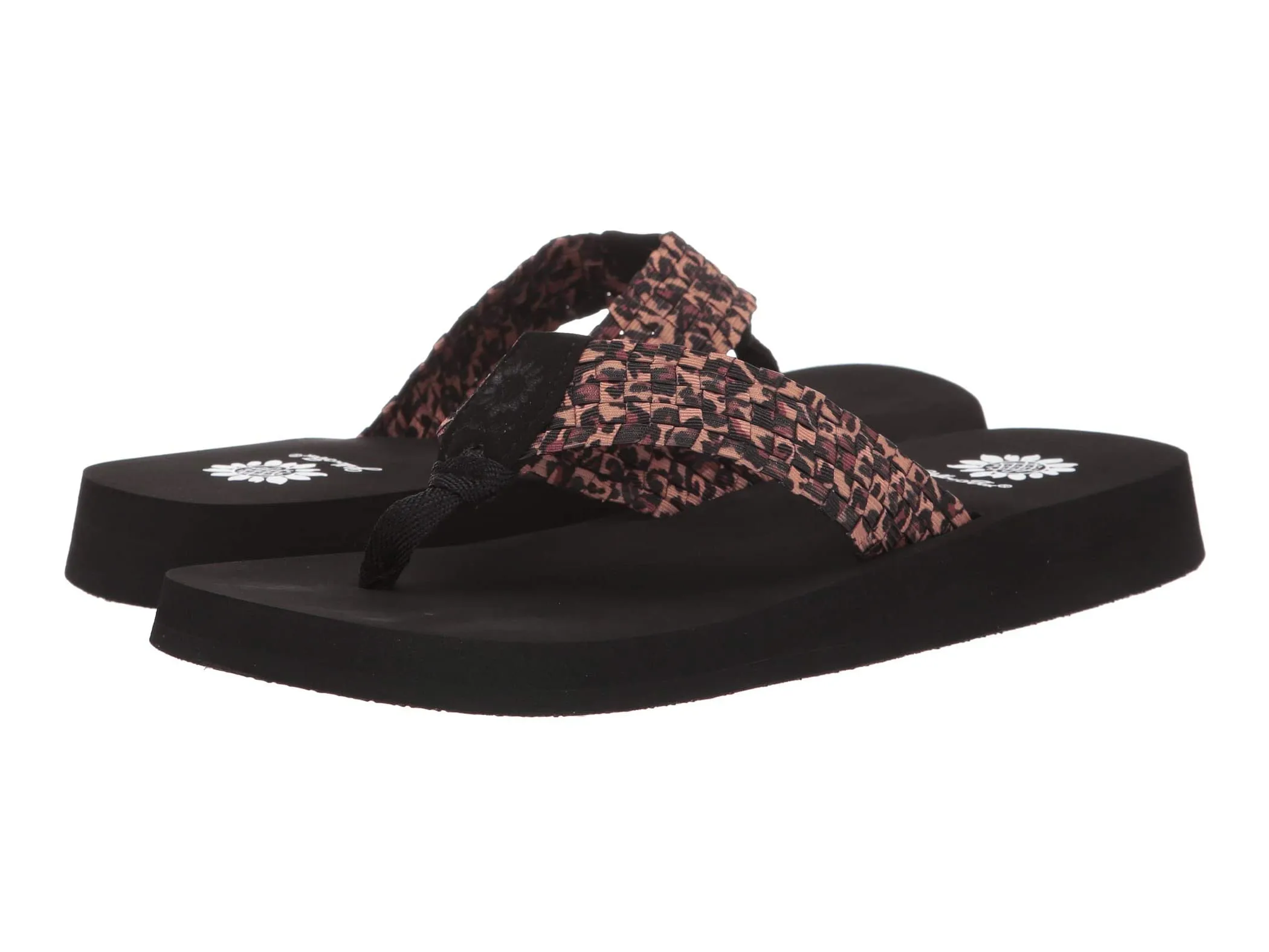 Yellow Box Soleil Easy slip-on Thong Wedge Sandals Leopard (Leopard, 9)